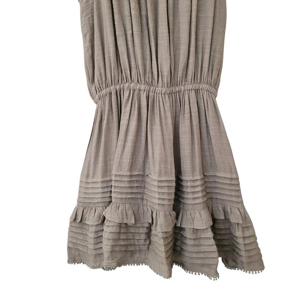 Pookie & Sebastian Sleeveless Tiered Mini Dress Size S Taupe Summer NWT - Picture 6 of 9